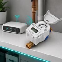 Meter Air Prabayar Pintar Akurasi Tinggi DN15 DN20 untuk Hunian, OEM, Dapat Disesuaikan, Kartu IC RF, IP68, Bodi Kuningan Besi, Dapat Disesuaikan