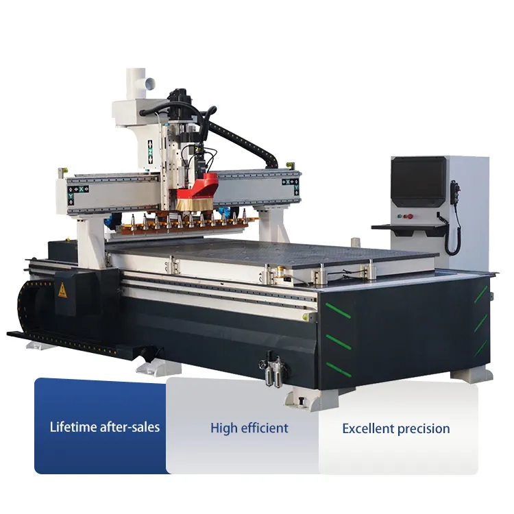 Profissional ATC 1325 Auto ferramenta mudar woodworking máquina CNC Router automático completo para móveis fábrica