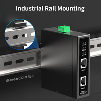 Injecteur PoE industriel 10G 90W, montage sur rail DIN 35mm, IEEE 802.3 Af/at/bt, Plug&Play, 48-55V pour caméra IP, point d'accès sans fil, pont Wi-Fi