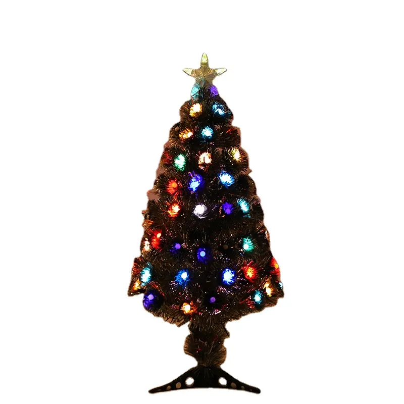 Árbol de Navidad de fibra óptica, iluminación grande de 24 pulgadas, con luces Led incluidas
