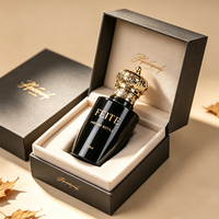 Flacon de parfum vide de luxe 50 ml transparent personnalisé, flacon de parfum cylindrique noir avec pulvérisateur et boîte d'emballage