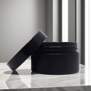 Custom Skincare Packaging 100g PET <b>Plastic</b> Cosmetic Cream Body Butter Loose Powder & Lipstick <b>Jars</b> 120ml with Matte Black Lids - Product Image 1
