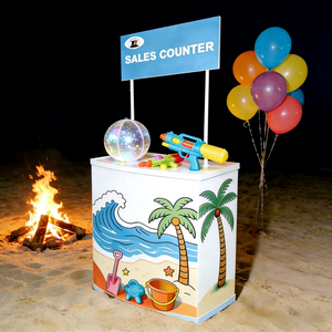 Mesa de Promoção Dobrável Leve em PP, Balcão de Exibição Portátil para Lojas de Varejo - Product Image 1