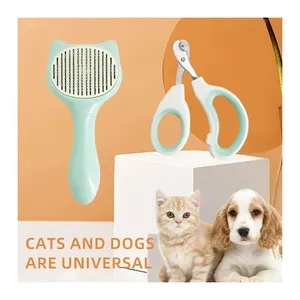 Styling novità cat style one key pet hair comb pet nail toe clippers pet grooming brush cat dog cleaning beauty set