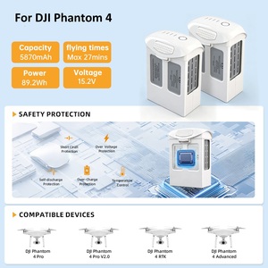 Batería de Repuesto de Plástico de Grado A de 5870mAh y 15.2V Li-Po para <span class=keywords><strong>Phantom</strong></span> <span class=keywords><strong>4</strong></span> <span class=keywords><strong>Pro</strong></span>, para Fotografía Aérea <span class=keywords><strong>Pro</strong></span> <span class=keywords><strong>V2</strong></span> Advanced <span class=keywords><strong>RTK</strong></span> Pack - Product Image 3