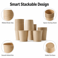 Gobelets en papier kraft à paroi simple 6oz, jetables, pour café chaud, avec logo personnalisé imprimé, écologiques