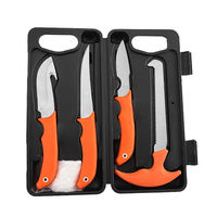 Ensemble de couteaux de chasse de camping de boucher portable d'extérieur 6 pièces