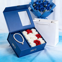 Coffret Cadeau Saint-Valentin : Boîte à Bijoux, Rouge à Lèvres, Collier, Savon Rose, Fleur, Parfum, Bougie, Boîte en Papier pour Parfums, Colliers et Jouets