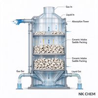 Anneau de selle en céramique Intalox, emballage céramique résistant aux acides et à la chaleur pour tour de désulfuration et absorption (NK CHEM)