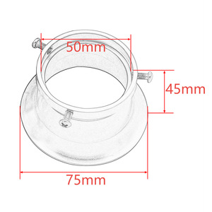 Interface de filtre à air en alliage d'aluminium CNC 50 mm pour <span class=keywords><strong>carburateur</strong></span> moto PWK30 PE28, type <span class=keywords><strong>cornet</strong></span>, pour rétrofit/amélioration, fabriqué en Chine, sans condition. - Product Image 5
