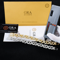Bijoux haut de gamme en argent sterling 925, style hip-hop, entièrement sertis de diamants Moissanite, 15 mm, n° [Numéro]. Bracelet chaîne cubaine 8 styles pour hommes