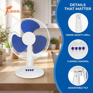 Ventilateur de table de 16 pouces pour la vente en gros, ventilateur de bureau de haute qualité avec moteur en cuivre, ventilateur à 3 vitesses avec pales en plastique pour appartement - Product Image 4