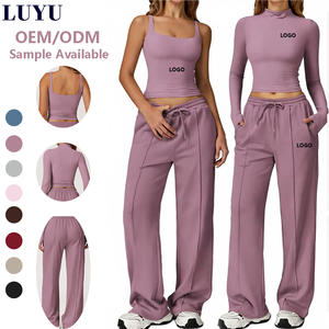 Completo Sportivo di Lusso da Donna Primavera 2026, Top a Maniche Lunghe/<span class=keywords><strong>Canotta</strong></span>, Pantaloni della Tuta, Tuta da Jogging, Abbigliamento Casual Personalizzato - Product Image 3