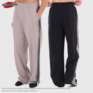 Pantalones Vintage de Pierna Recta Holgados con Efecto Lavado, Sin Cordón, con Graffiti Pintado con Spray, de Algodón Pesado de 430 g/m², 100% Algodón, Talle Medio - Product Image 5