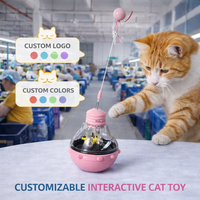 Juguete de Lujo Ecológico para Gatos de Marca Privada con Bola LED o Opción de Hierba Gatera, Comedero Ajustable para Programas de Lanzamiento Minorista y Reorden de Pedidos