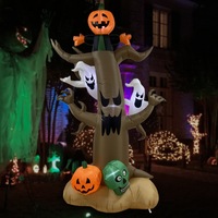 Décoration d'extérieur transfrontalière pour Halloween : Citrouille gonflable, fantôme blanc, crâne, arbre, modèle gonflable lumineux à LED