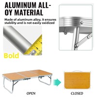 Table pliante mini en alliage d'aluminium YEZHULIN au design moderne - Portable pour hôtel, école, plage et pique-nique