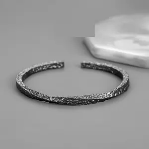 Mobius Twist Bangle Đối Với Phụ Nữ Đen Mobius Dải Retro Mun Vòng Đeo Tay Người Đàn Ông Của Cá Tính Rắn Vòng Đeo Tay Mở Vòng Đeo Tay Cho Nam Giới