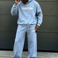 Ensemble de survêtement unisexe personnalisé avec logo imprimé, design vierge, en molleton gaufré épais, pour homme, automne-hiver