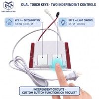 Interrupteur à capteur miroir DC12V 12W, variateur tactile double bouton, trois couleurs avec fonction anti-buée pour éclairage LED intelligent de salle de bain