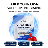 Gummies de créatine monohydrate à formule personnalisée, 60 unités, pour le soutien quotidien de l'endurance musculaire, complément alimentaire OEM ODM