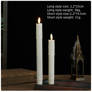 Velas Electrónicas de 19.5cm con Superficie Lisa Blanca y Efecto de Llama Parpadeante, Funcionan con Batería, Ideales para Cenas Familiares - Product Image 5