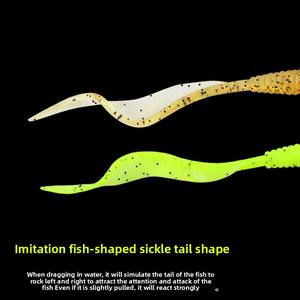 Vente en gros d'appâts lumineux en plastique pour ver de carpe 9cm 14cm <span class=keywords><strong>leurre</strong></span> à queue unique pour la pêche en eau douce salée - Product Image 3