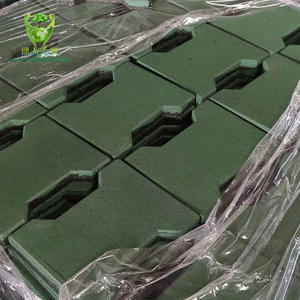 Fábrica al por mayor antideslizante hueso de perro 18-45mm ladrillo de goma entrelazado al aire libre para caballo estable patio de recreo alfombrilla de goma resistente - Product Image 3