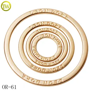 Custom various size o buckle fitting zinc alloy keyring accessory gold logo round rings for handbag