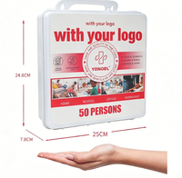 Trousse de premiers secours murale personnalisée OEM, portable, étanche, en plastique, pour 50 personnes, pour usine