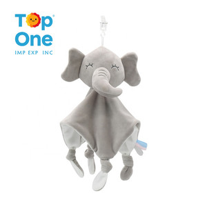 Top One personnalisé coton biologique bébé en peluche lapin en peluche couverture bébé avec tête d'éléphant/ours endormi - Product Image 5