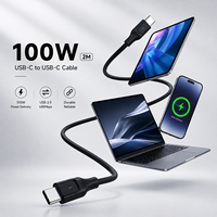 Câble USB-C vers USB-C Premium 100W 2,0M 5A PD à charge rapide, câble tressé USB 2.0 pour ordinateurs portables, fournisseur OEM ODM