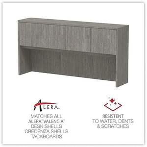 Alera Valencia Series - Mueble Metálico con 4 Compartimentos y Puertas, 70.63w X 15d X 35.38h, Gris - Product Image 2