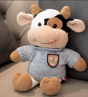 Peluche Mignonne Vache, Jouet en Peluche Veau, Poupée Bœuf du Zodiaque, Poupée en Tissu, Polyester Coton PP, Cadeau du Nouvel An, Cadeau d'Anniversaire pour Filles