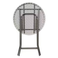 Table pliante ovale en plastique de qualité événementielle Core-01, blanche, pour bar à domicile, hôtel, parc et festivités en plein air