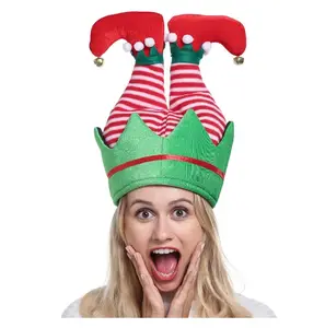 帕福圣诞派对配件帽子精灵裤子圣诞老人帽子红色和绿色精灵圣诞老人帽子