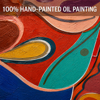 Peinture à l'huile abstraite peinte à la main sur mesure, art mural texturé coloré moderne, décoration intérieure de luxe