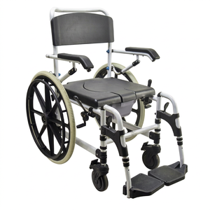 Nouveau fauteuil roulant manuel pliable multifonction léger Divous D691, chaise de toilette et de douche pour personnes âgées et handicapées, capacité 150 kg - Product Image 1