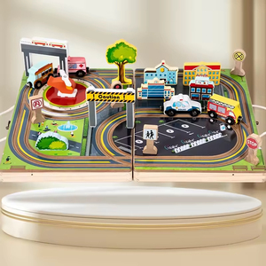 Portable 2-en-1 Double Face <span class=keywords><strong>Jeu</strong></span> De Table Ensemble Rapide Sling Puck & Take <span class=keywords><strong>Train</strong></span> En Bois Jeux De Société Éducatifs pour Enfants pour Voyage - Product Image 1