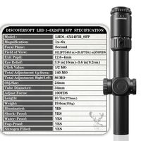 Lunette de visée Discovery LHD 1-6x24FIR SFP (Second Focal Plane) 1-6 LPVO avec réticule en fibre optique rouge, optique de précision