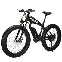 Vélo de montagne électrique tout-terrain à pneus larges de 26 pouces avec batterie au lithium, frein à disque central, suspension avant sans balais, idéal pour la neige et le sport
