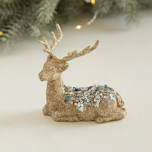 Adornos navideños Regalo de Navidad Decoración de alce dorado brillante Adornos colgantes de Navidad Decoraciones navideñas para decoración de Año Nuevo - Product Image 3