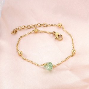 Cadena de Oro Elegante y Colorida, Resistente al Deslustre y al Agua, con Circonita, de Acero Inoxidable, Joyería de Cristal para Mujer, Estilo Coreano - Product Image 4