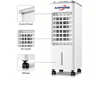 Ventilateur évaporatif portable à faible bruit, 3 vitesses, avec purificateur d'air, économie d'énergie, électrique, pour utilisation en voiture, minuterie incluse