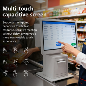 White Color All One System Commercial Cash Register Android OS 11.6-inch Capacitive Touch Screen Built-in 80mm - Product Image 3