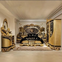 Ensemble complet de meubles de chambre à coucher, design nordique, lit multifonctionnel en bois avec tiroir, style antique