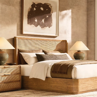 Lit de luxe en bois massif pour chambre à coucher, mobilier moderne en bois massif pour hôtel, ensembles de meubles de chambre pour villa et appartement