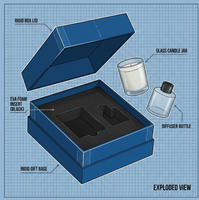 Coffret d'aromathérapie haut de gamme personnalisé avec logo, emballage cadeau de luxe en deux parties (couvercle et base) avec dorure à chaud et doublure intérieure