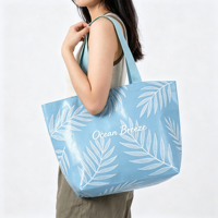 Bolsa de Compras Reutilizable y Lavable Ecológica de Tamaño Mediano con Logotipo Personalizado y Patrón de Letras Tejidas en PP para Publicidad