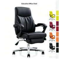 Chaise de bureau extra large 500 lbs, robuste, avec assise extra large et rembourrage épais, chaise de bureau de direction avec repose-pieds